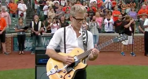 Kyle Cook of Matchbox 20 at the Baltimore Orioles