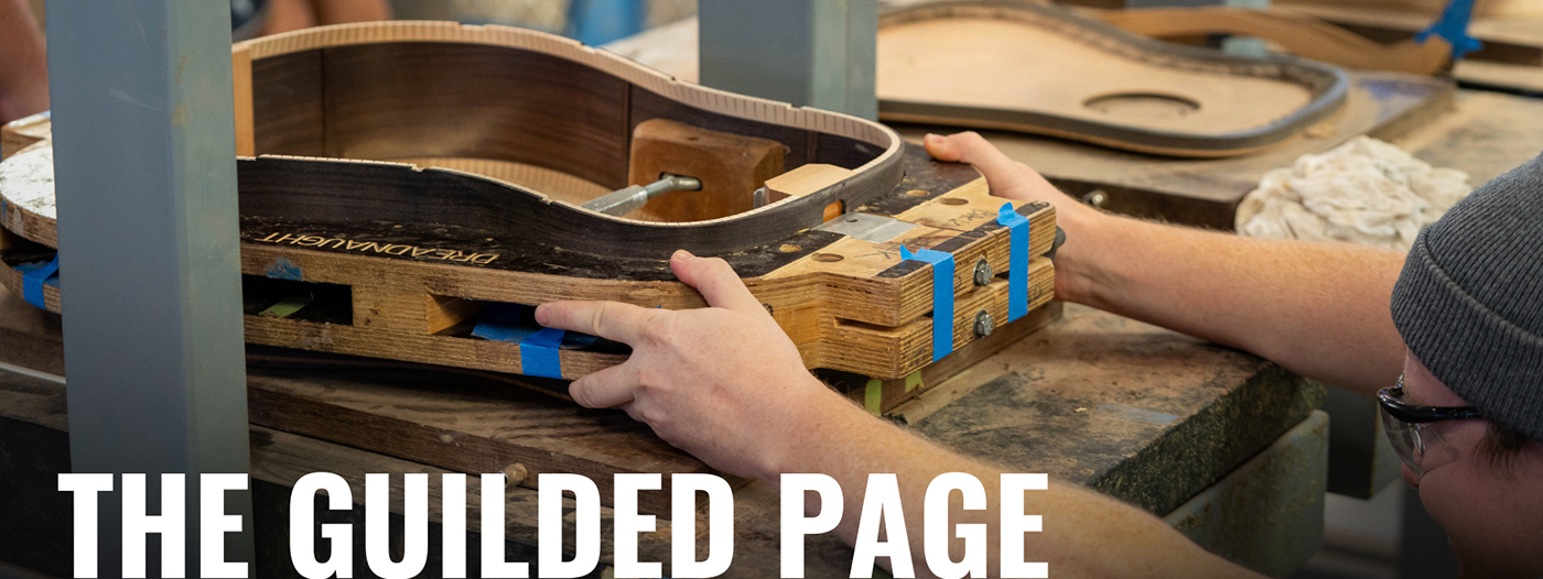 A craftsman making a guitar, Guild blog header image