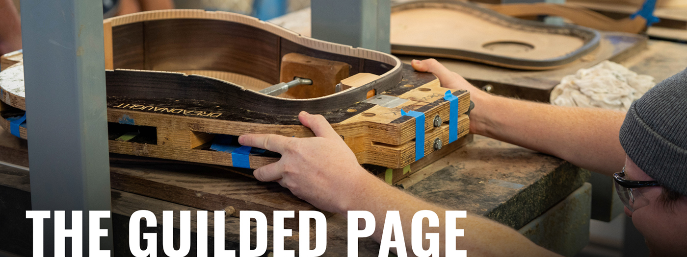 A craftsman making a guitar, Guild blog header image