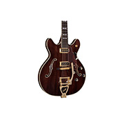 Close-up body view of Starfire Custom DC GVT GH Nobel Stain guitar