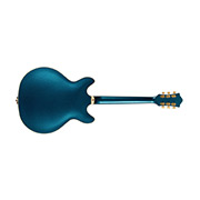 Horizontal back view of Starfire Custom DC GVT GH Teal The Deal guitar