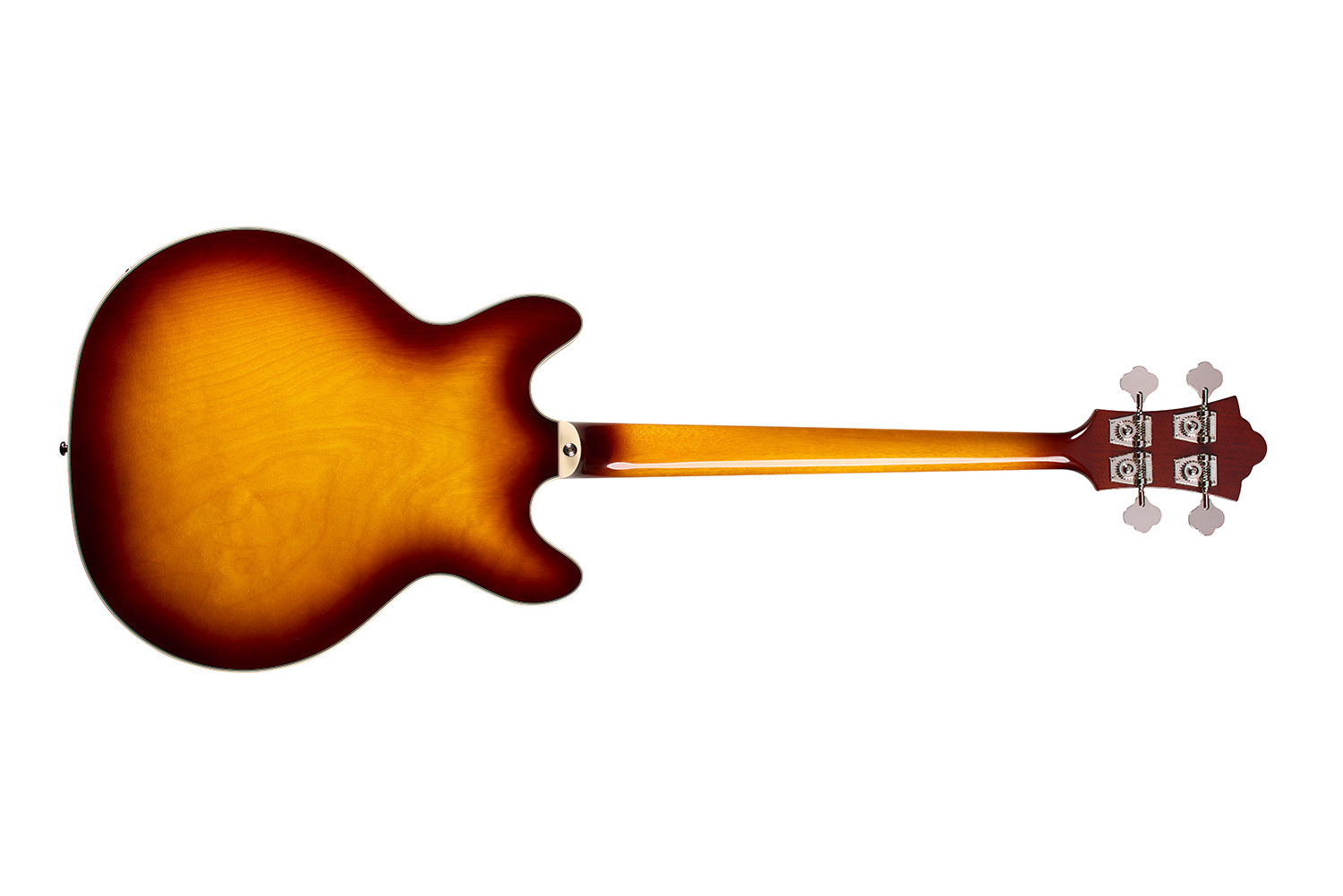 Horizontal back view of Starfire Deluxe Bass Sweet Tea guitar