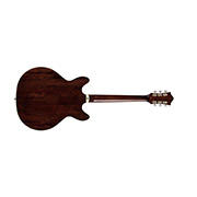 Horizontal back view of Starfire Deluxe DC Nobel Stain guitar
