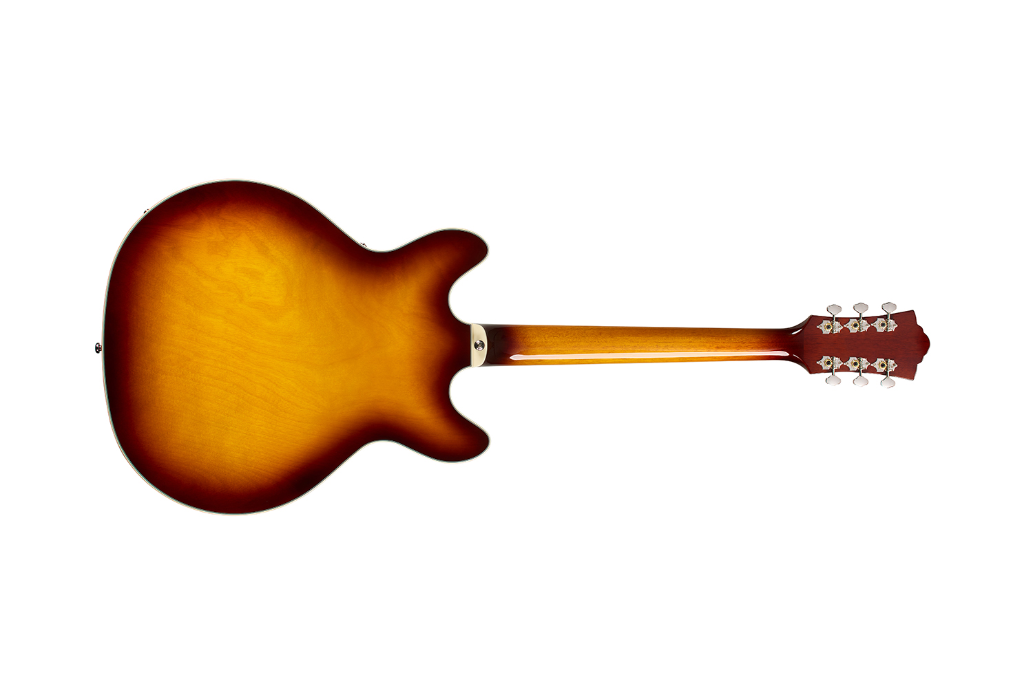 Horizontal back view of Starfire Deluxe DC Sweet Tea guitar