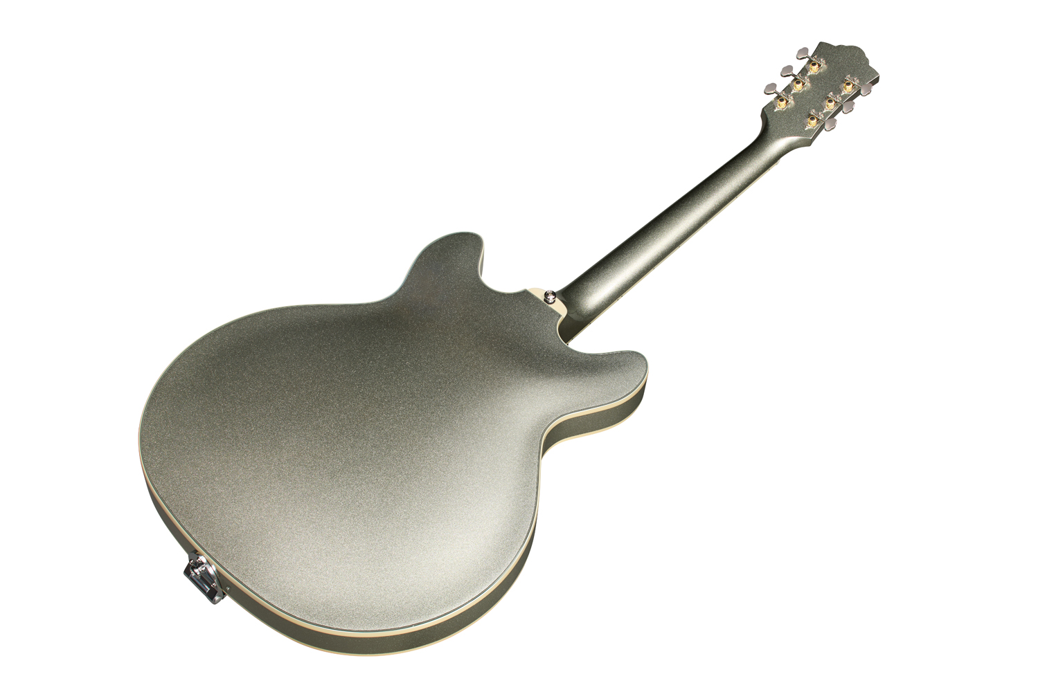 Angled back view of Starfire Deluxe DC GVT Vintage Sterling guitar