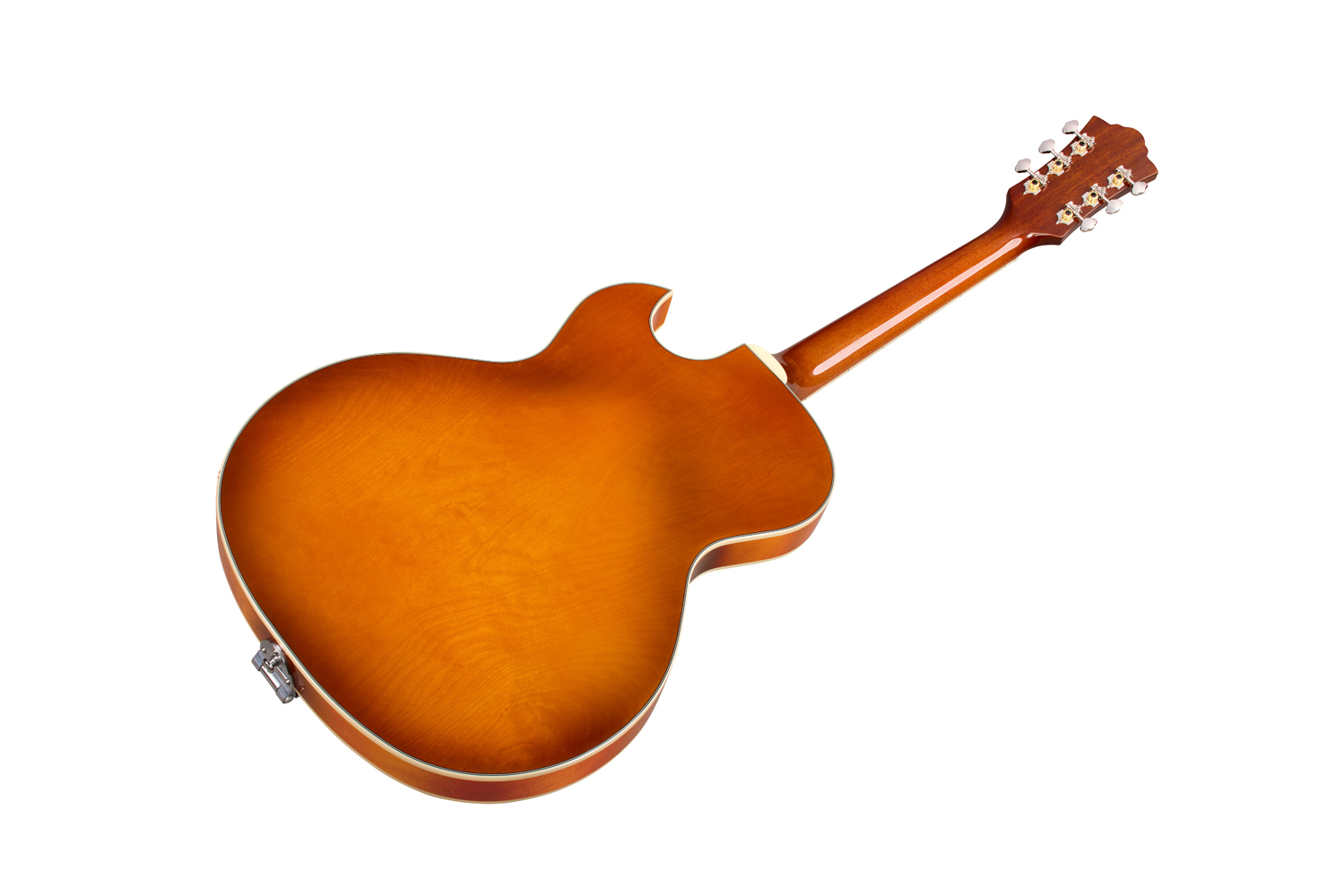 Angled back view of Starfire Deluxe SC GVT Honey Burst guitar
