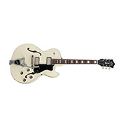 Horizontal side view of Starfire Deluxe SC GVT Vintage White guitar