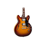 Close-up body view of Starfire Deluxe DC Sweet Tea guitar