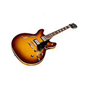 Angled front view of Starfire Deluxe DC Sweet Tea guitar