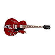 Horizontal side view of Starfire Deluxe DC GVT Cherry guitar