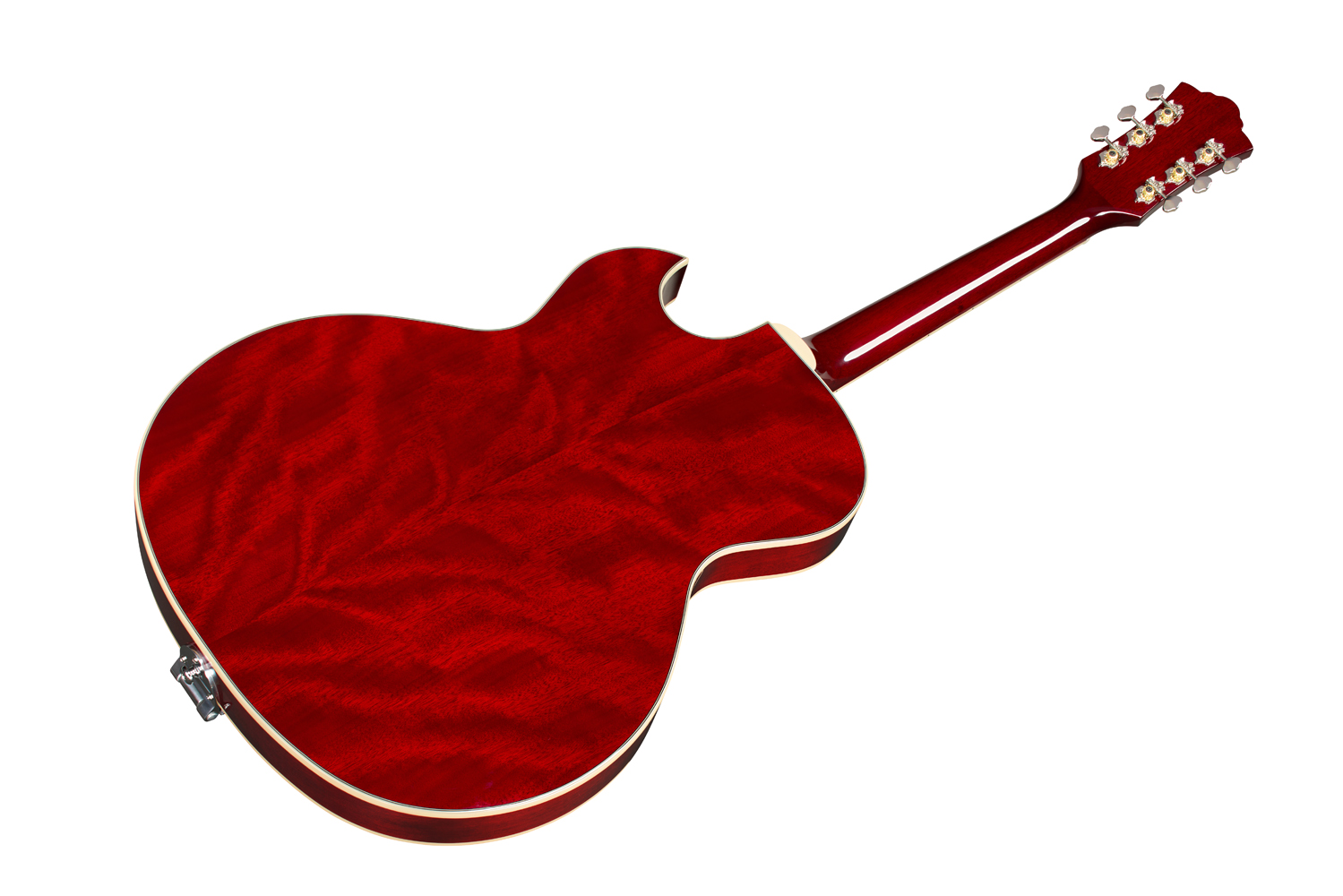 Angled back view of Starfire Deluxe DC GVT Cherry guitar