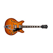 Horizontal front view of Starfire Deluxe DC GVT Honey Burst guitar
