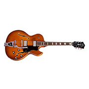 Horizontal side view of Starfire Deluxe SC GVT Honey Burst guitar