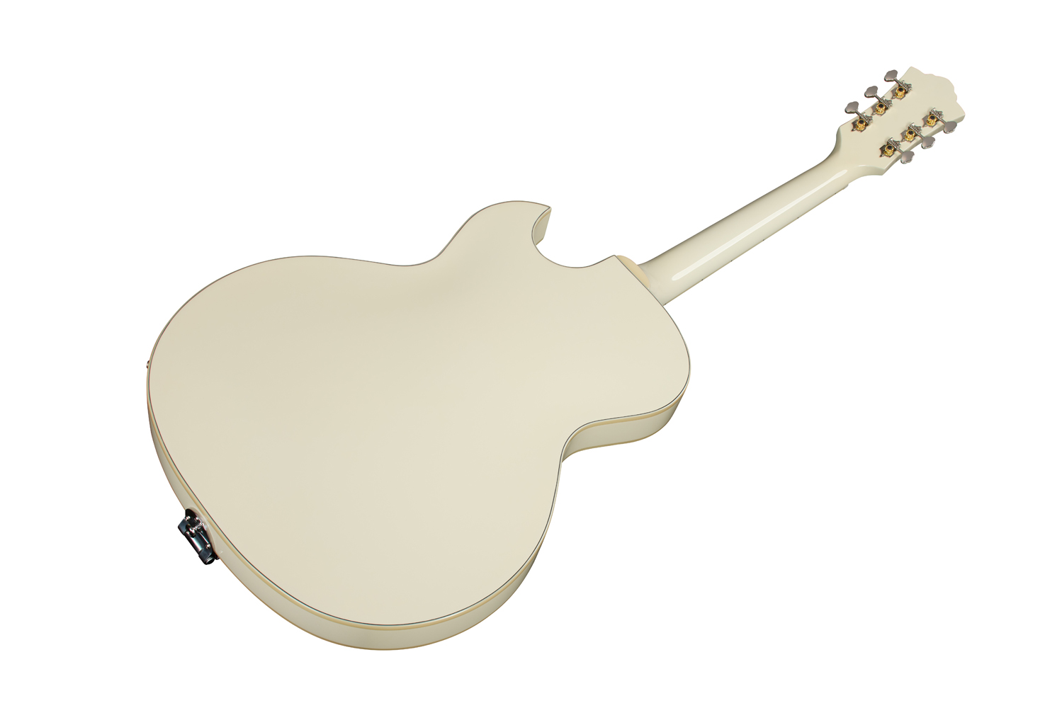 Angled back view of Starfire Deluxe SC GVT Vintage White guitar