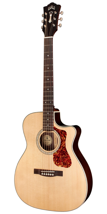 Vertical view of F-150CE acoustic guitar