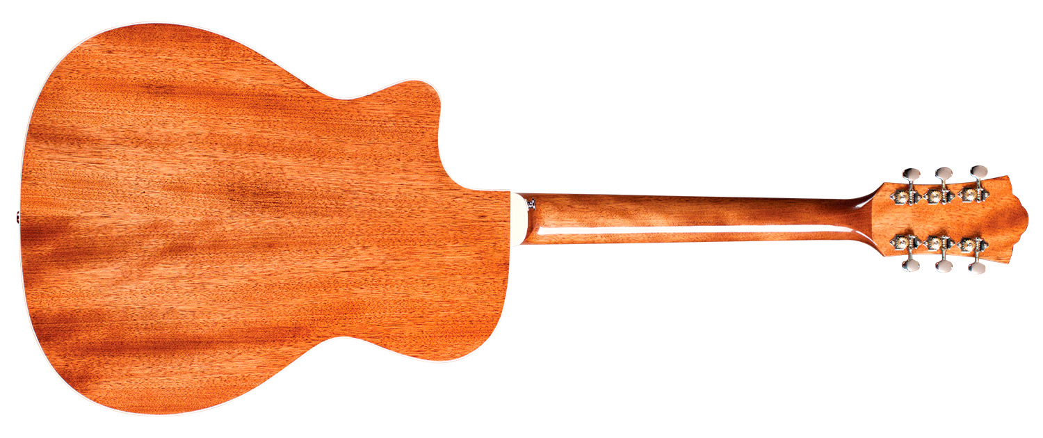 Horizontal back view of OM-140CE Natural acoustic guitar