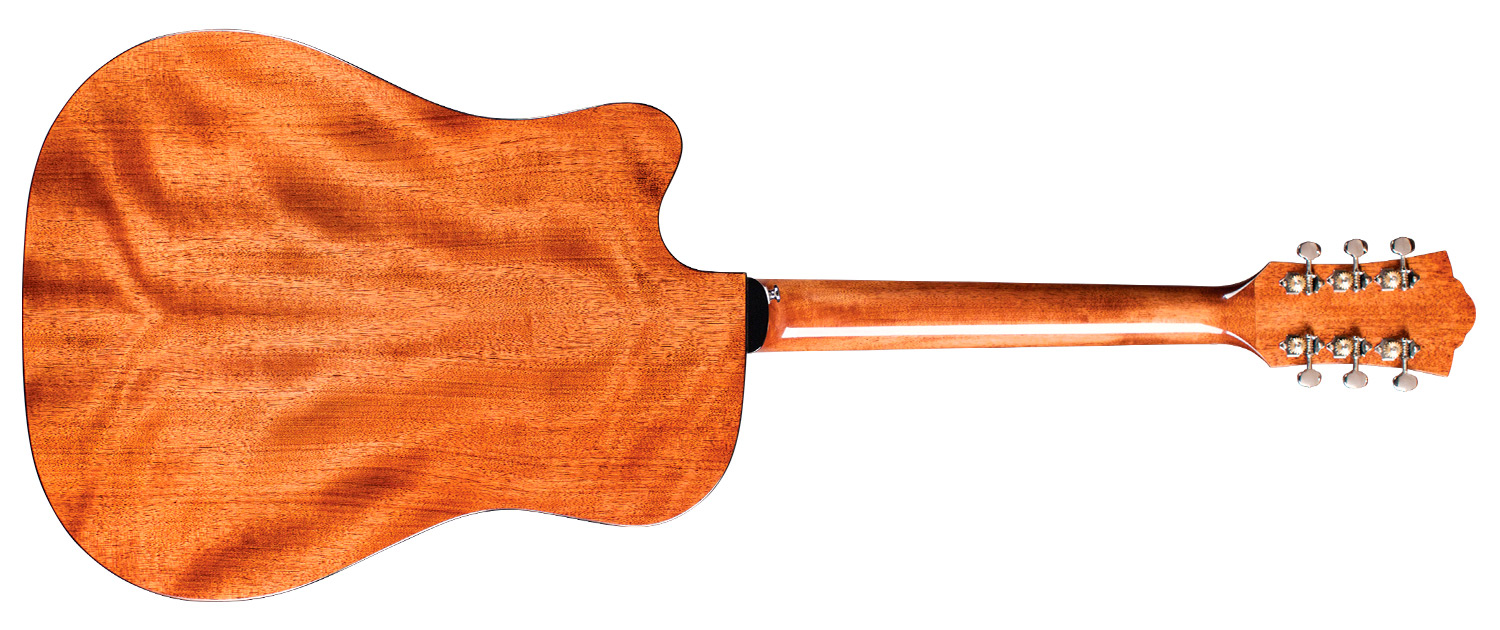 Horizontal back view of D-120CE acoustic guitar