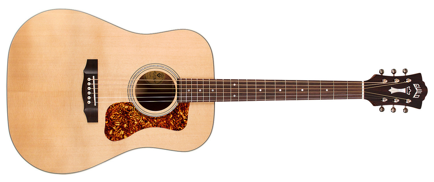 Horizontal front view of D-140 Natural acoustic guitar
