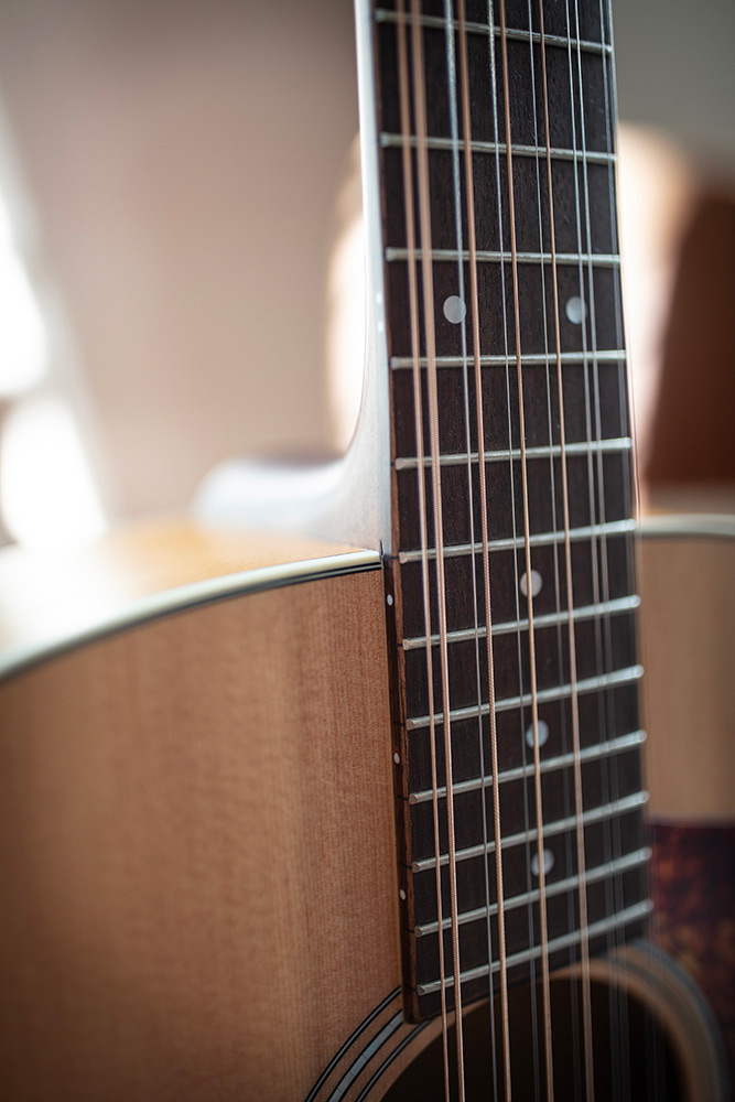 Close-up F-2512E Maple neck