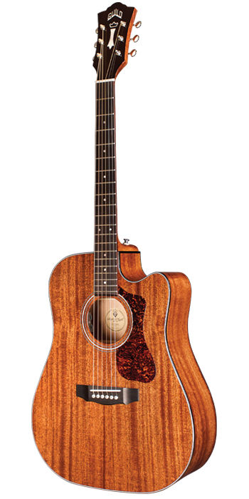 Vertical view of D-120CE acoustic guitar