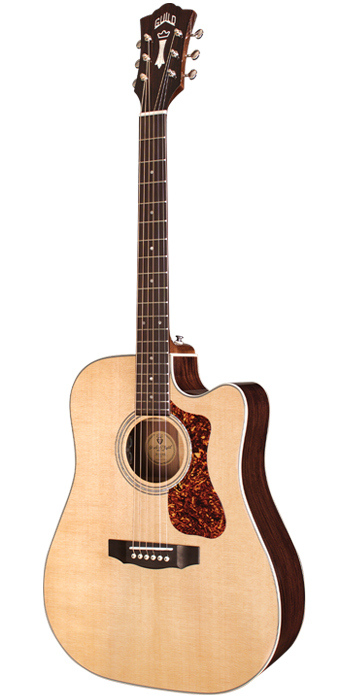 Vertical view of F-150CE acoustic guitar