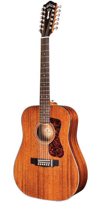 Vertical view of D-1212 Natural acoustic guitar
