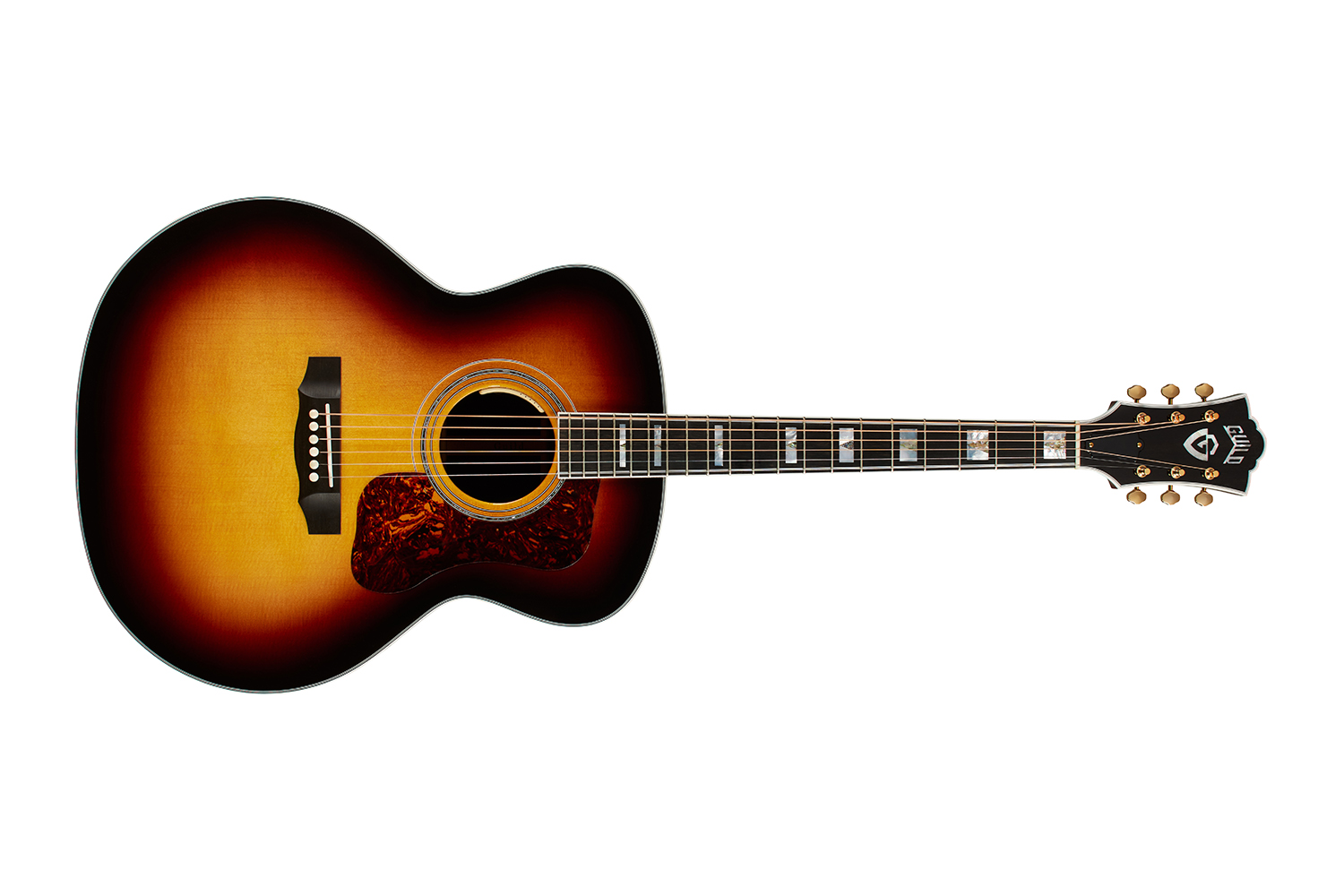 Horizontal front view of F-55E Maple Antique Burst