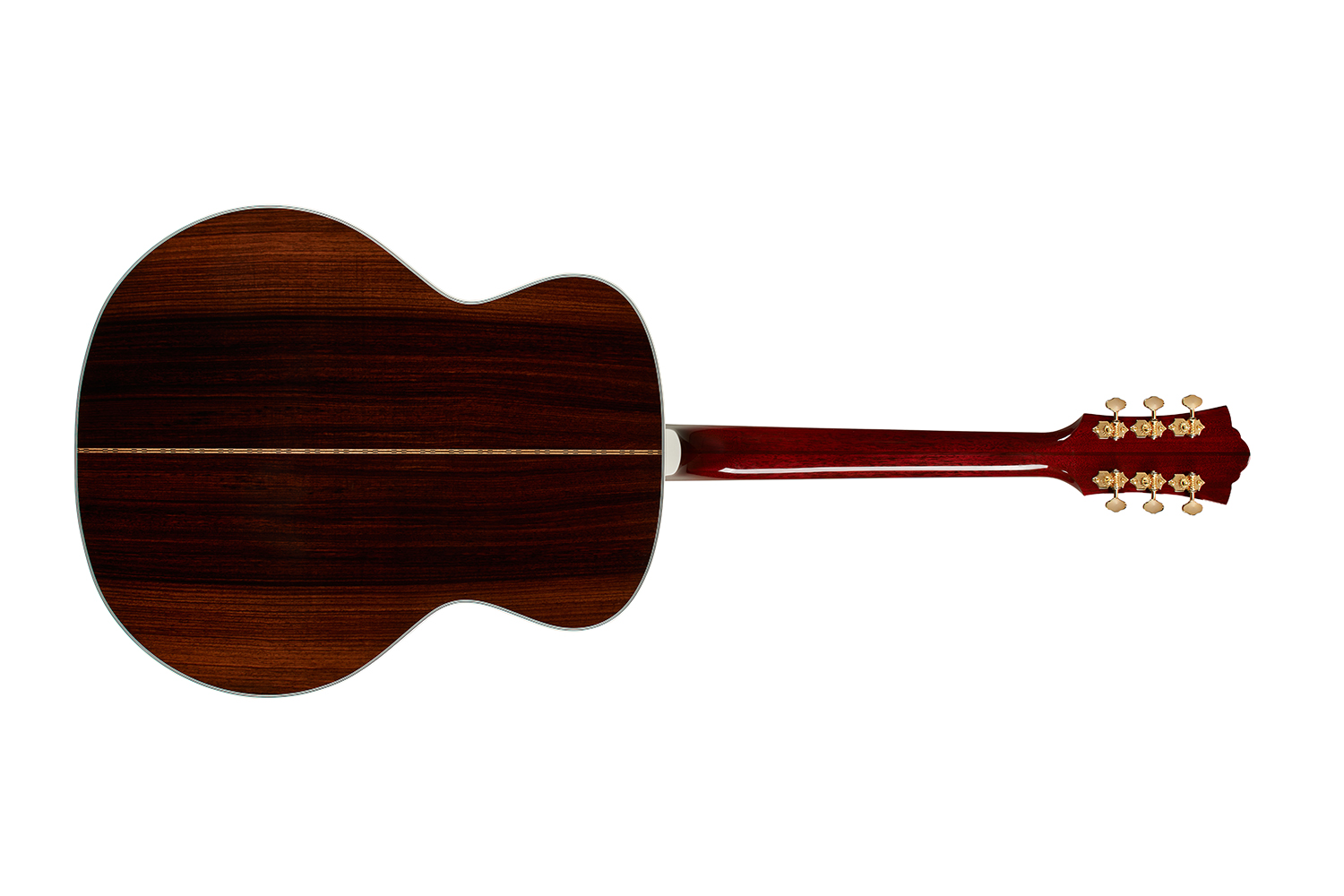 Horizontal back view of F-55E Maple Antique Burst