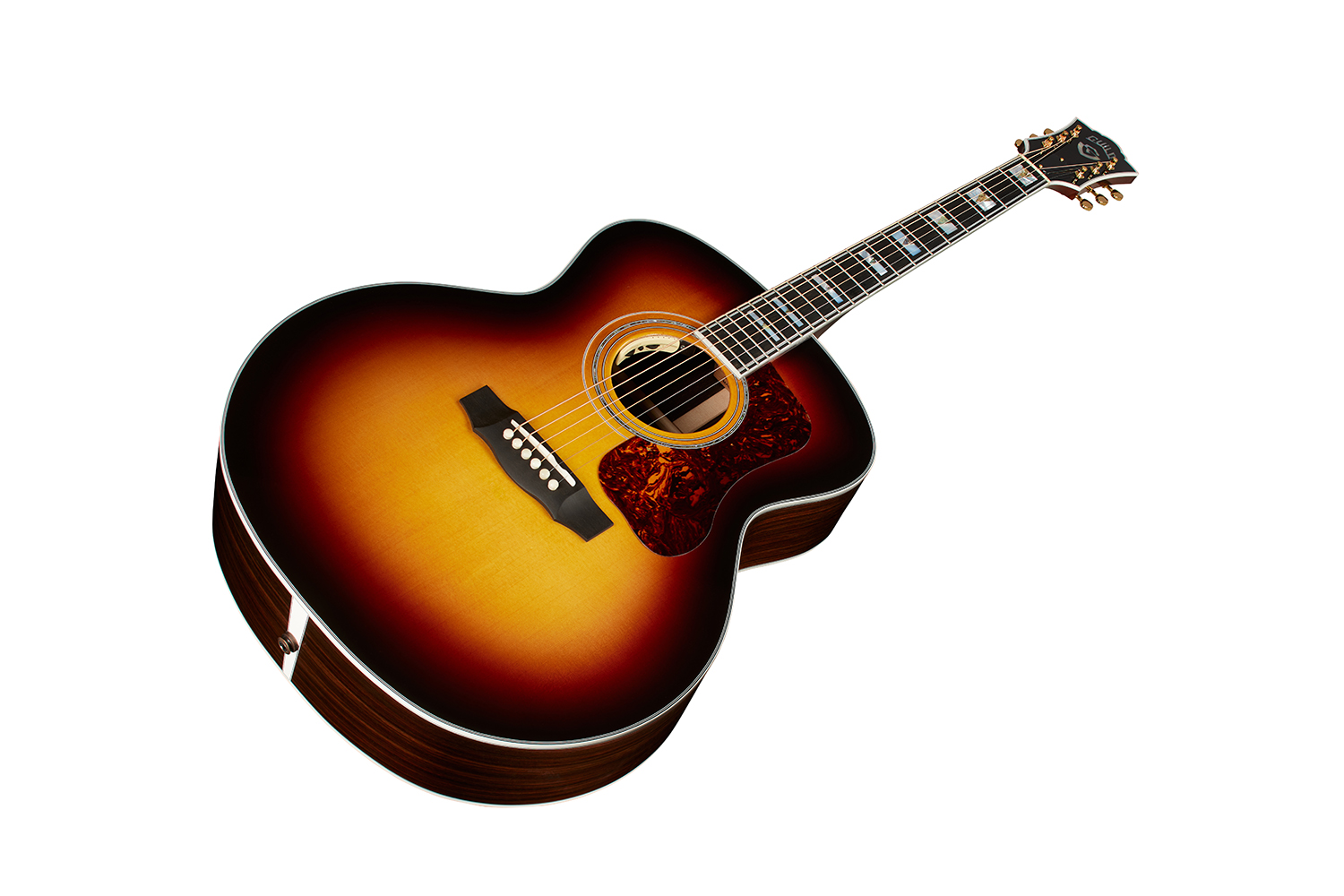 Horizontal angle front view of F-55E Maple Antique Burst