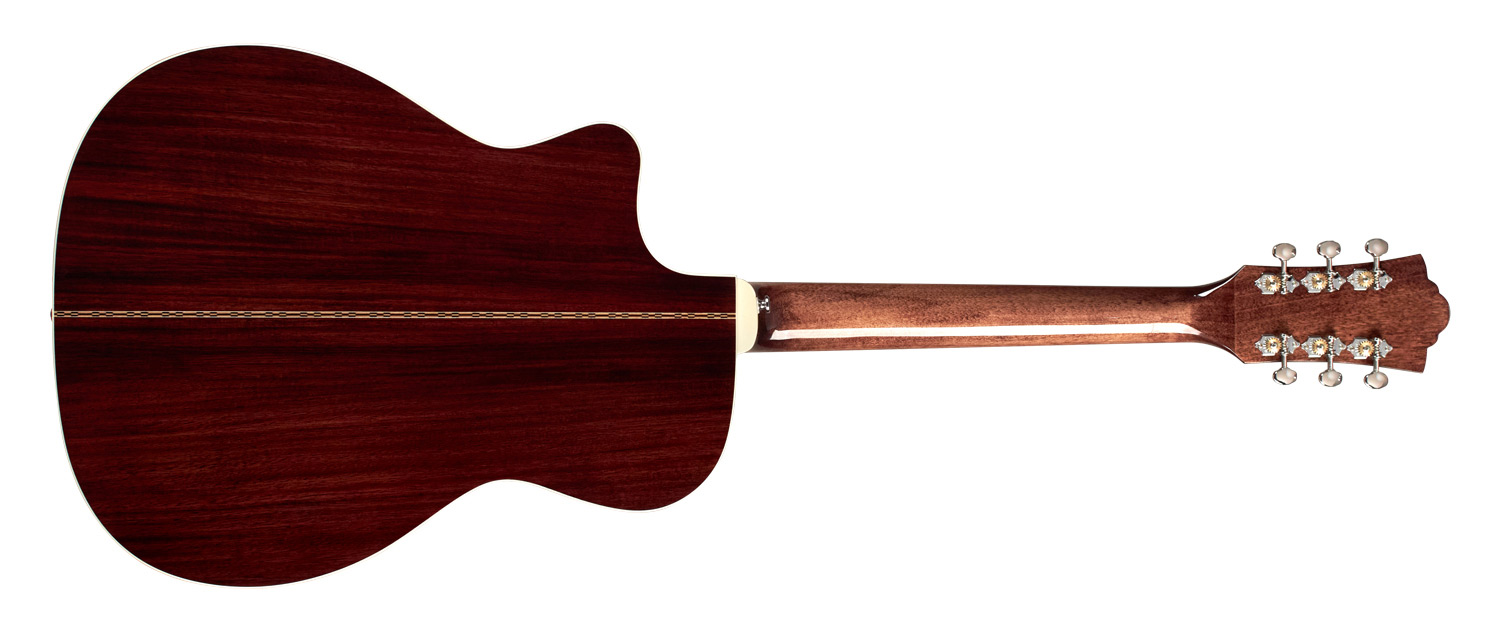 Horizontal side view of OM-150CE acoustic guitar