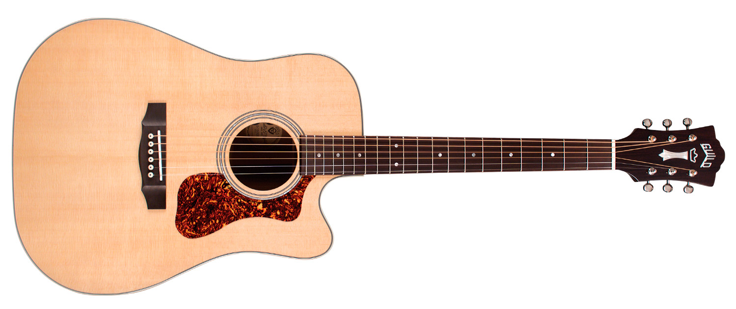 Horizontal front view of D-150CE acoustic guitar