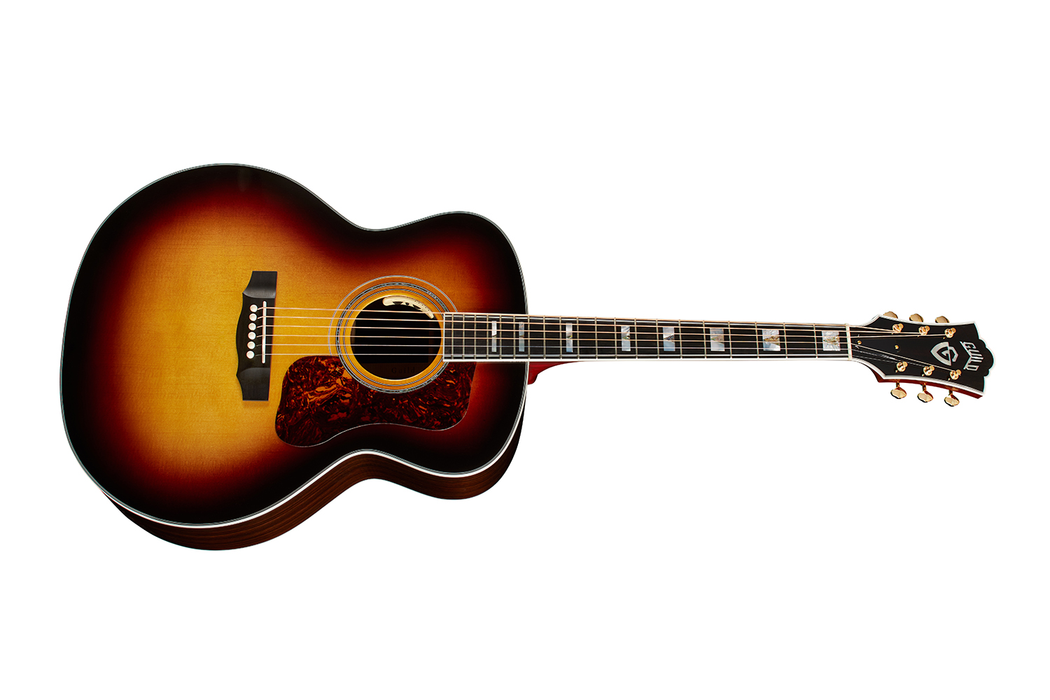 Horizontal front angle view of F-55E Maple Antique Burst