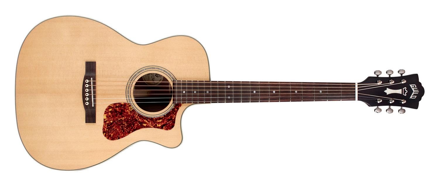 Horizontal front view of OM-150CE acoustic guitar