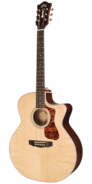 Vertical view of F-150CE Natural acoustic guitar