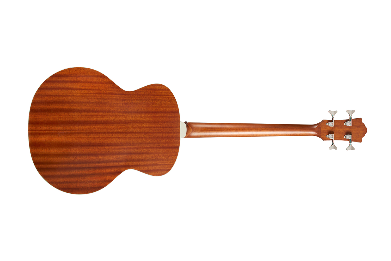 Horizontal back view of B-240E Fretless Natural guitar