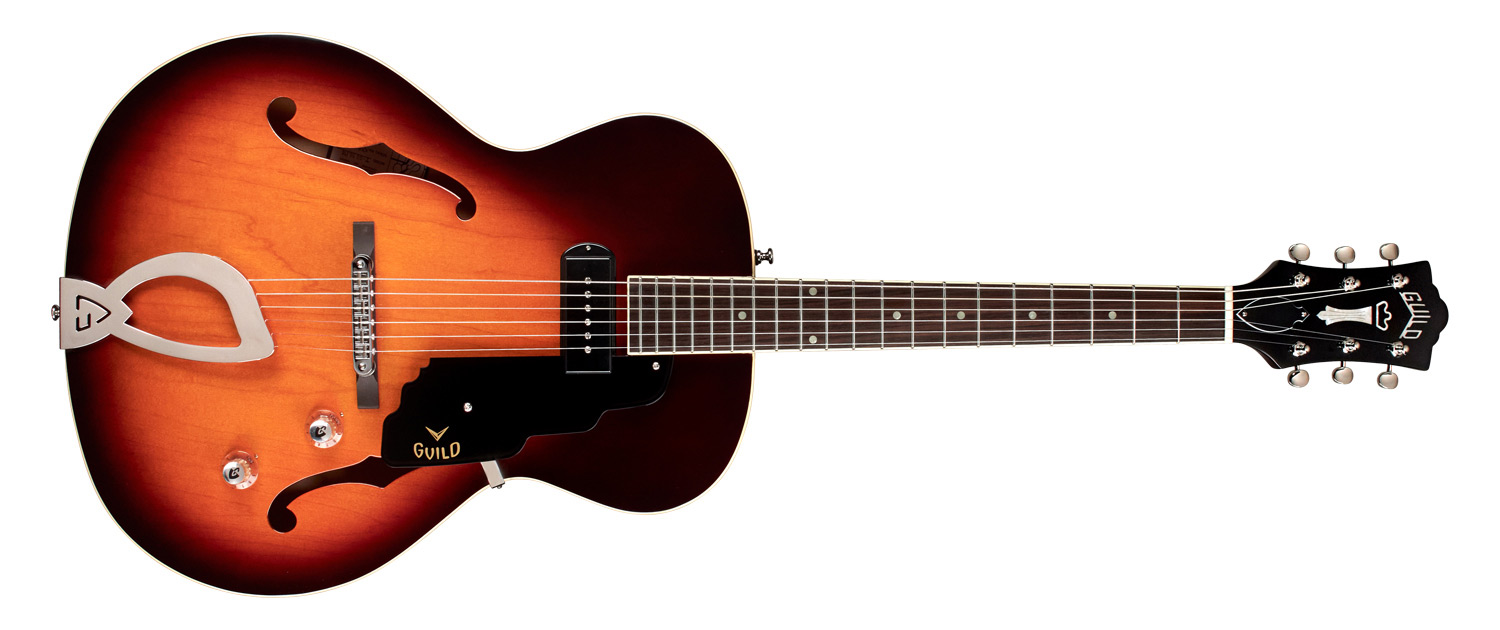 Horizontal front view of T-50 Slim guitar