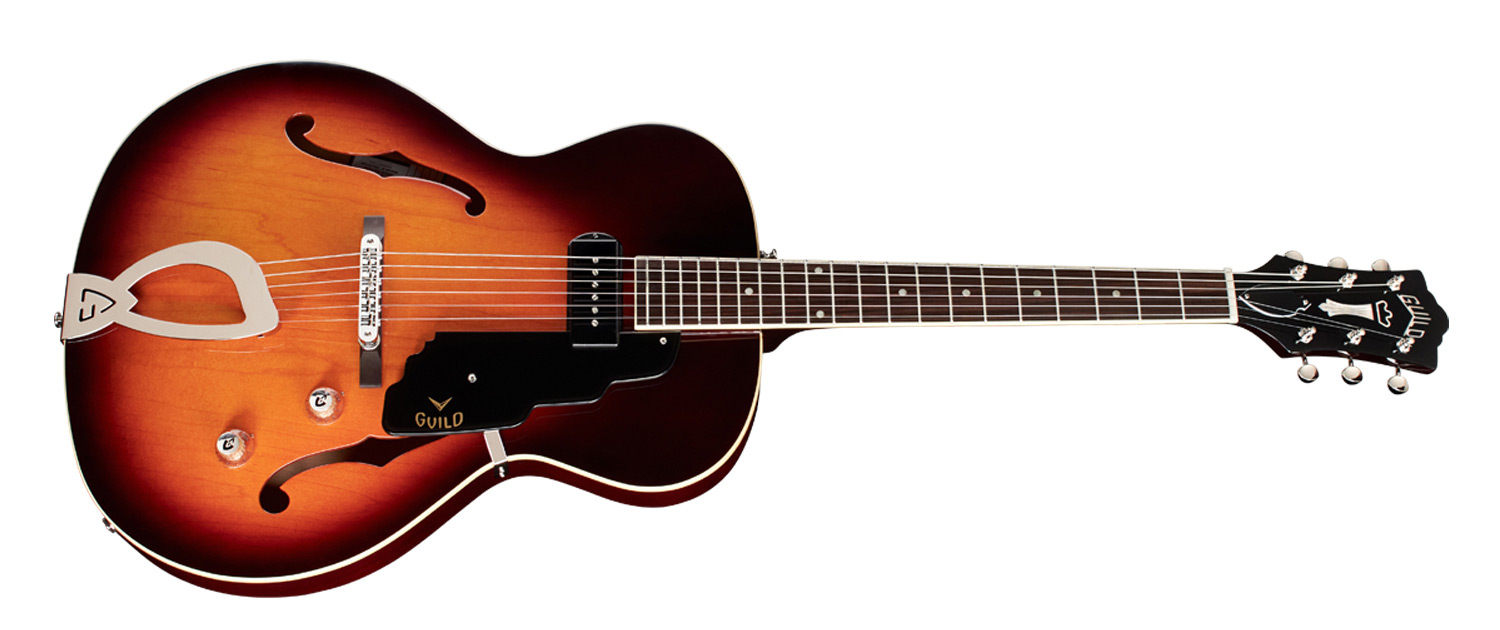 Horizontal side view of T-50 Slim guitar