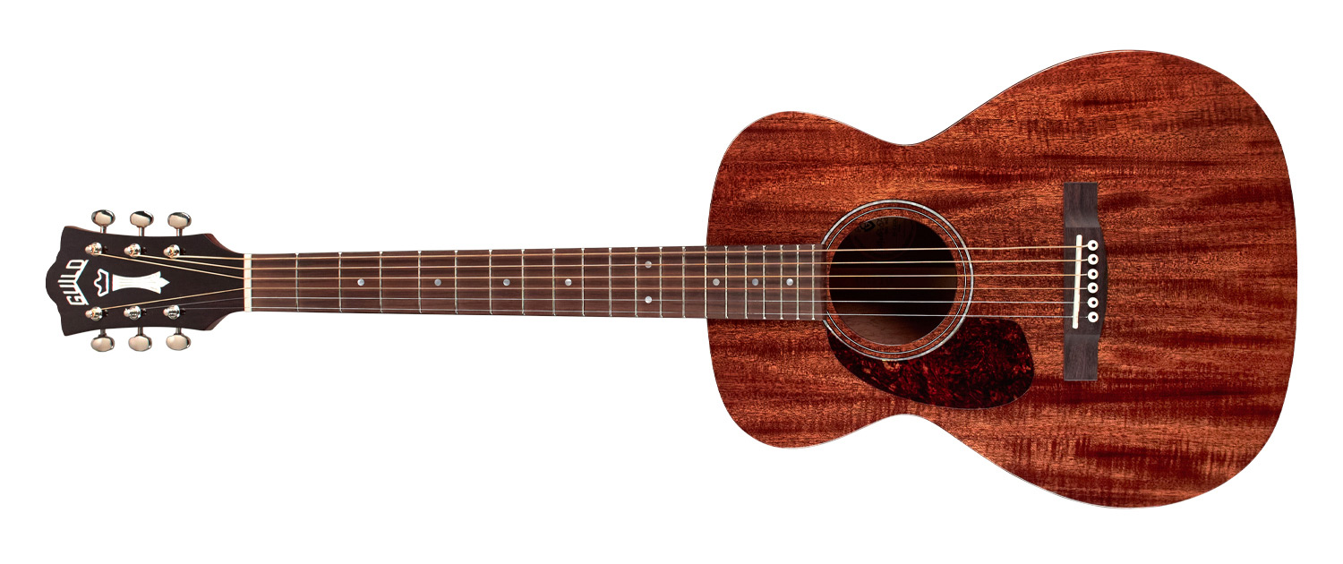 Horizontal front view of M-120L Natural acoustic guitar