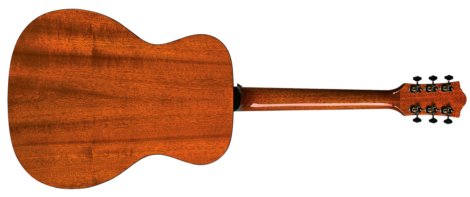 Horizontal back view of OM-120 Natural acoustic guitar