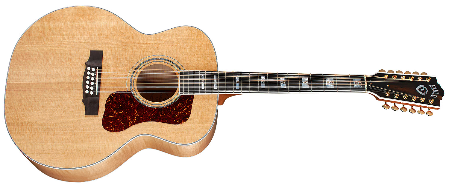 Horizontal side view of F-512 MAPLE guitar