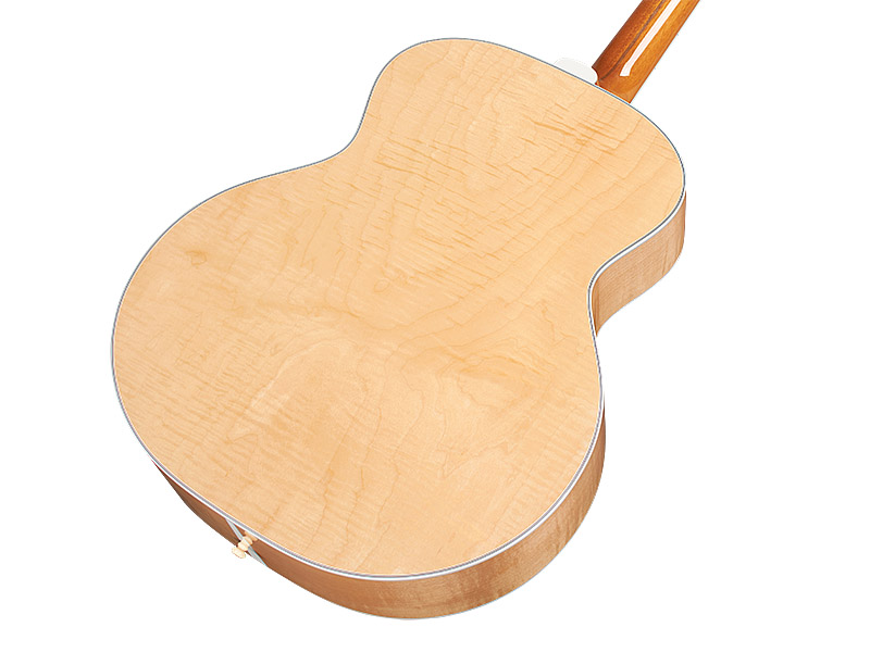 Close up body back angle view of F-512 MAPLE guitar