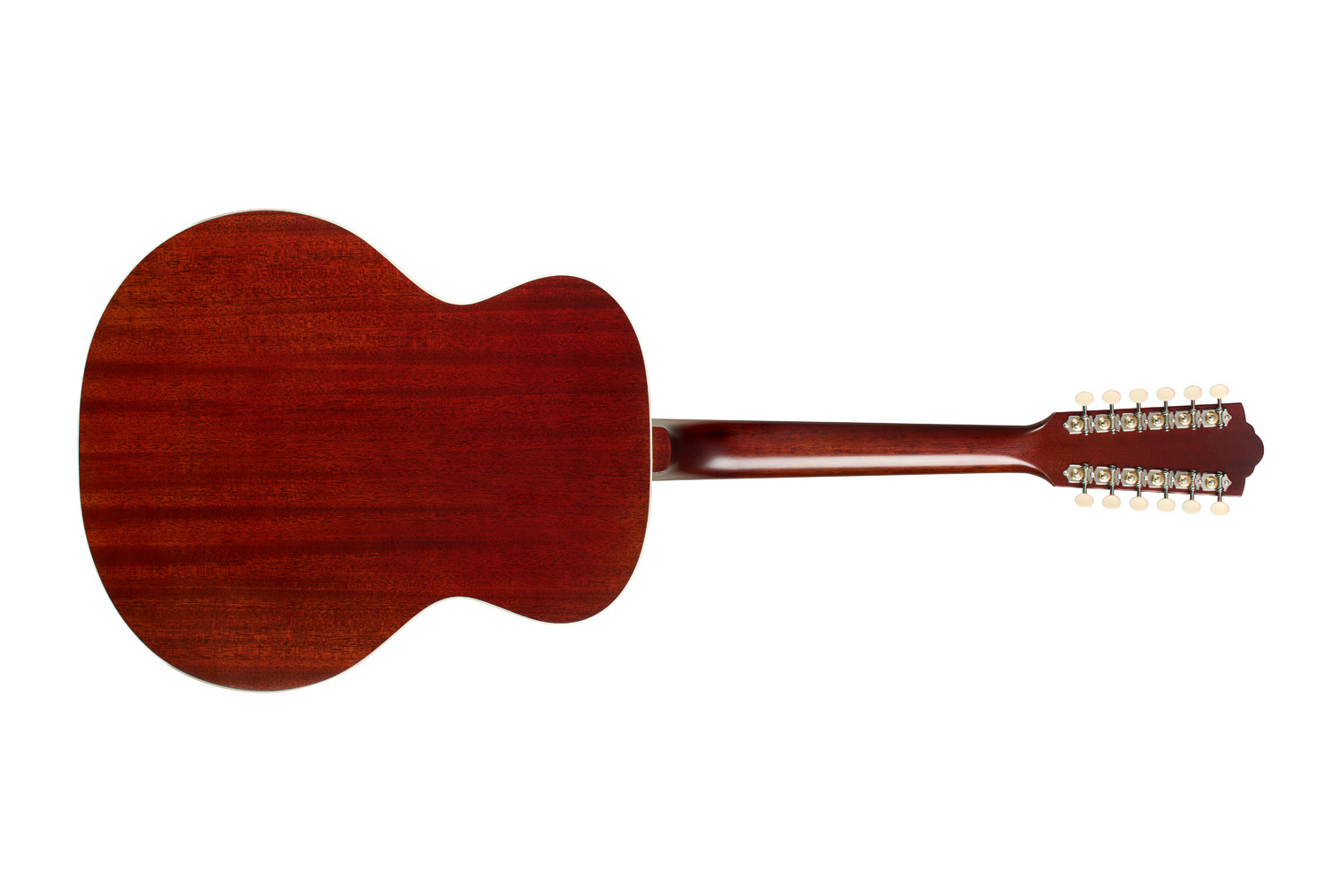 Horizontal back view of F-412 Standard Natural guitar