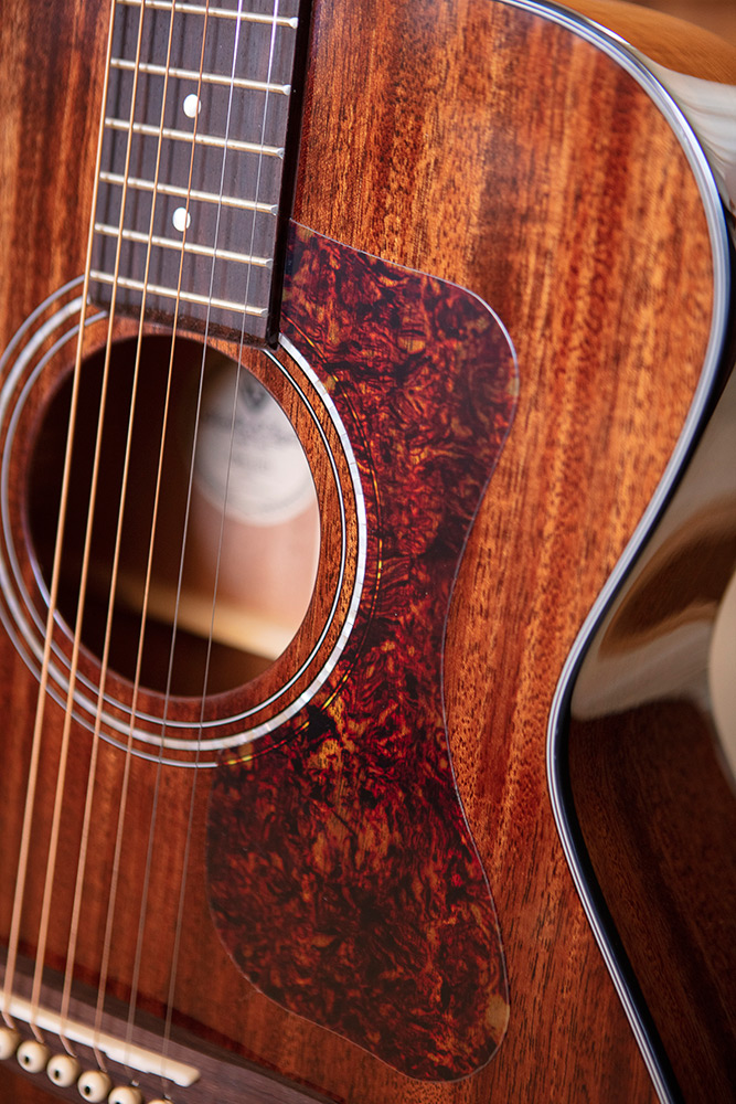 Close up of OM-120 pickguard