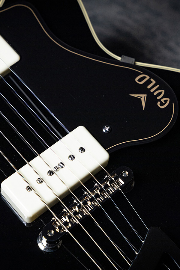 M-75 Aristocrat Black Close-up of Pickups