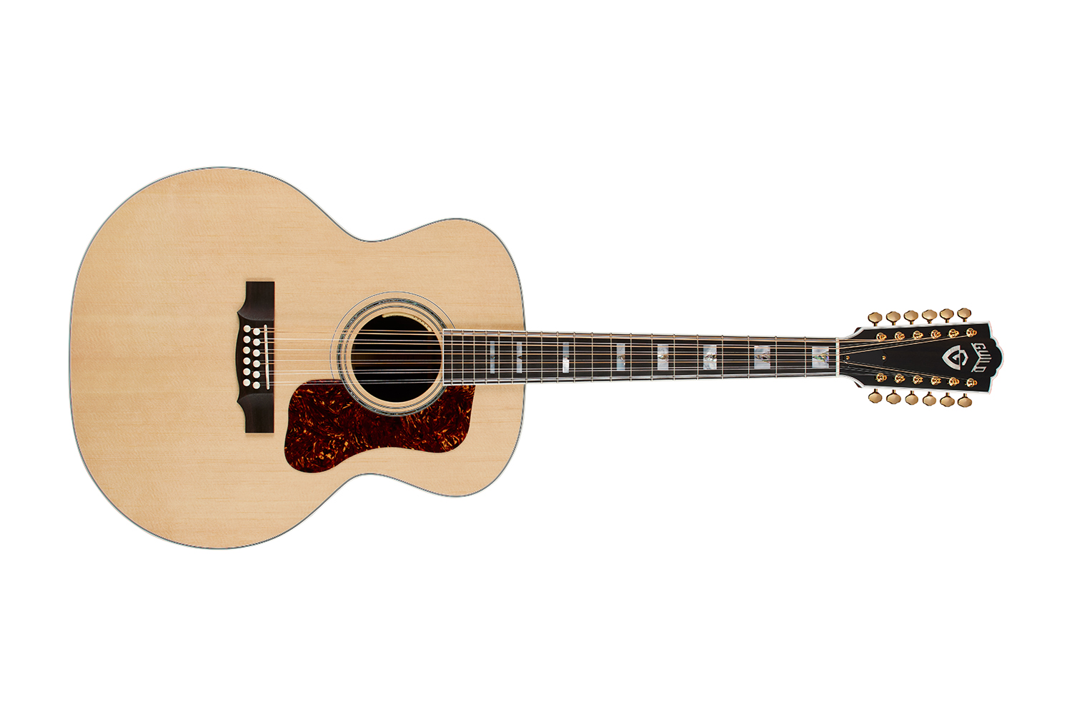 Horizontal front view of F-512E Natural guitar