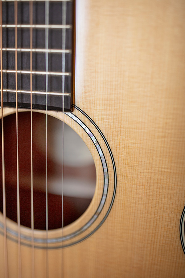 P-240 Memoir Natural close up of the soundhole