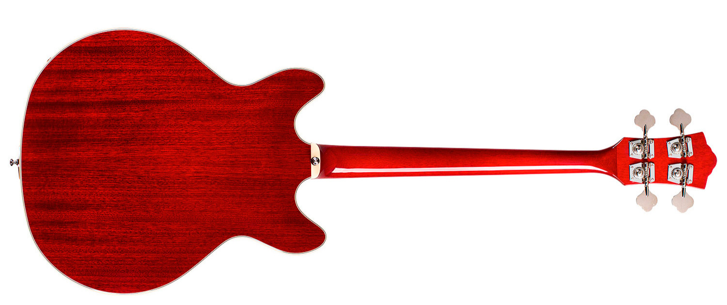 Horizontal back view of Starfire I Bass Cherry Red