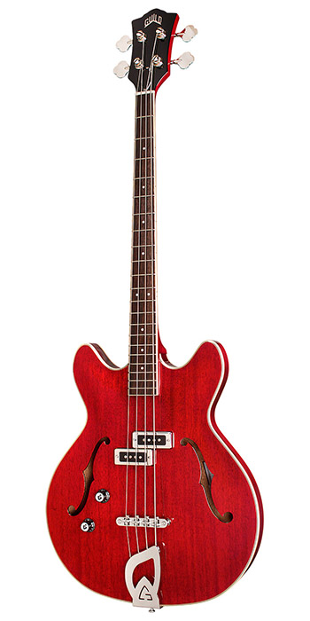 Vertical view of Starfire I DC Pelham Blue electric guitar