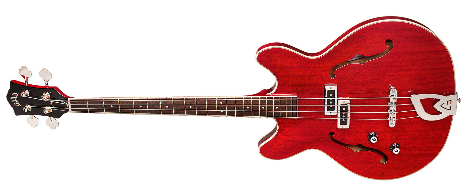 Horizontal side view of Starfire I Bass LH Cherry Red