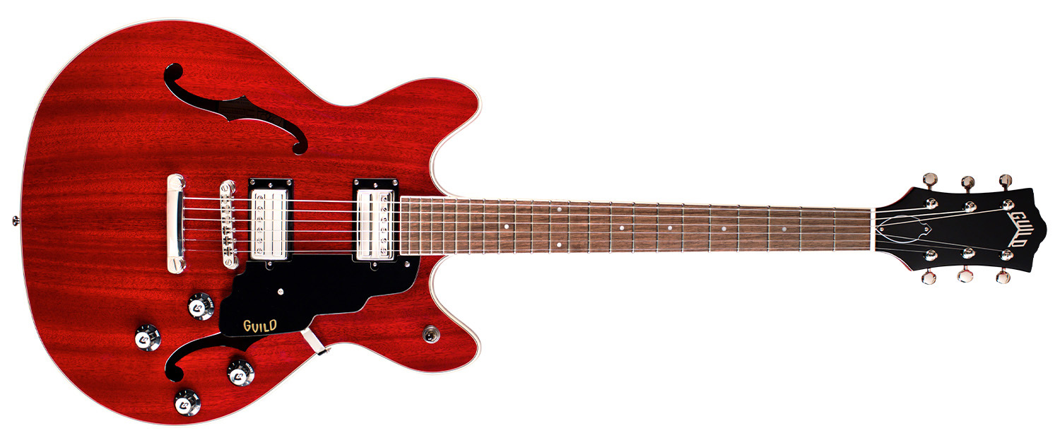 Horizontal front view of Starfire I DC Cherry Red guitar